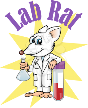rat lab character cartoon. vetcor illustration