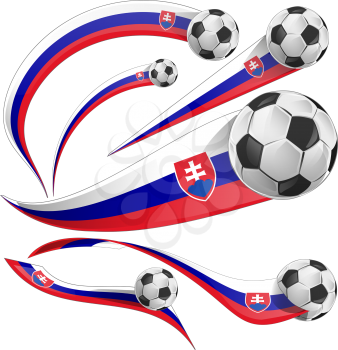 Slovakia flag with soccer ball