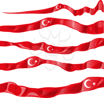 turkey flag collaction horizontal on white background
