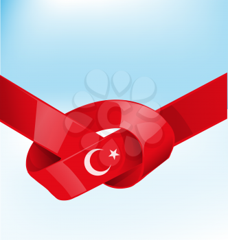  turkey ribbon flag on bue sky background