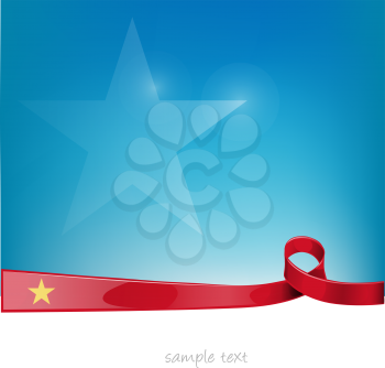 vietnam ribbon flag on blue sky background