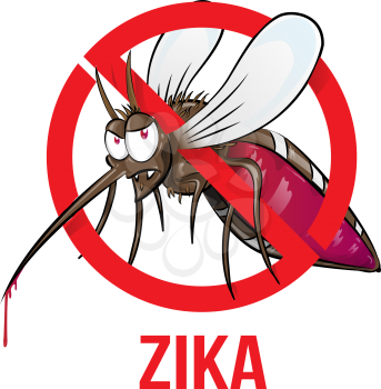 mosquito zika cartoon isolated on white