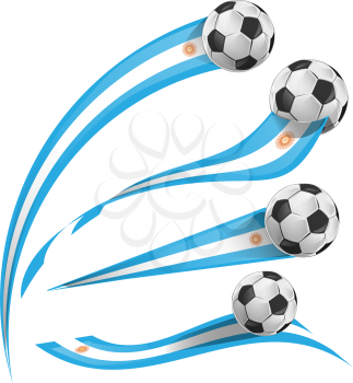 argentina flag set with soccer ball