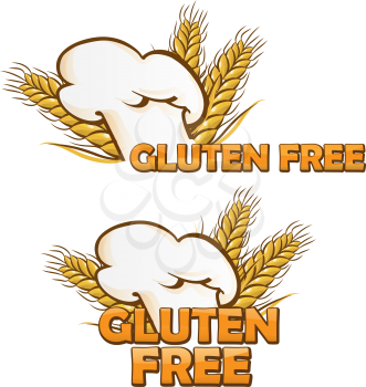 gluten free symbol set isolated on white background
