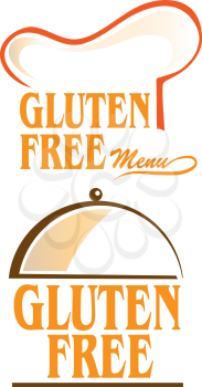 gluten free symbol set isolated on white background