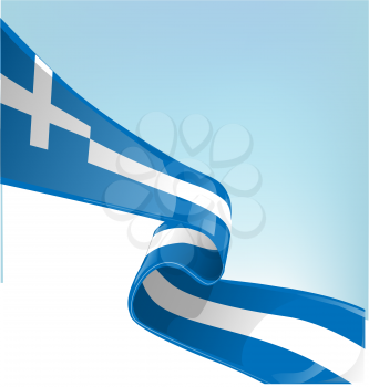 Greek flag on sky background
