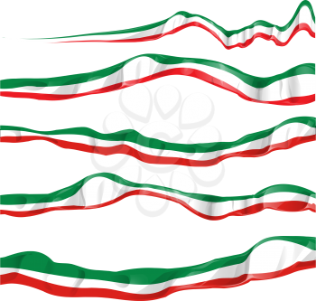 italian flag set isolated