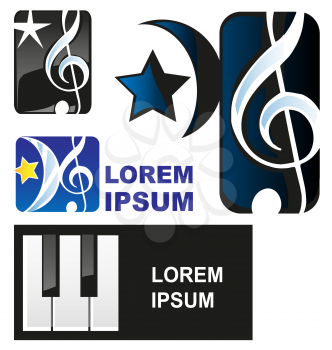 
Classical music symbol set isolated