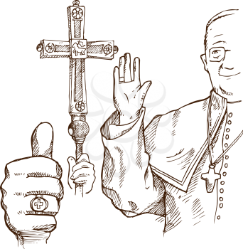 pope hand draw element