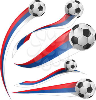russian flag set with soccer ball