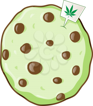 cookie with marijuana flavor. vetcor illustration