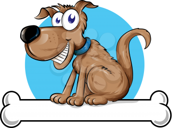 Dog mascot logo with Bone.illustration