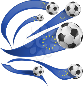 european flag element with soccer ball