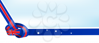Australian ribbon flag on bue sky background