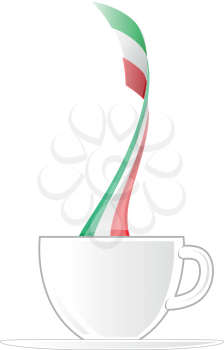 italian cup coffee with flag. illustration