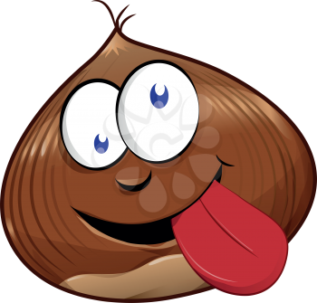 funny chestnut character mascot isolated on white