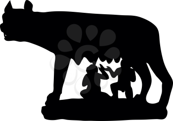 The Symbol Of Rome. Antiquity. Capitoline Wolf . vector illustration