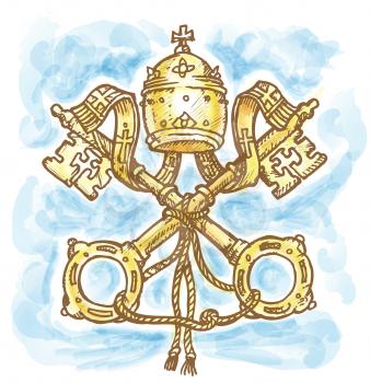 Vatican symbol Watercolor hand drawn 
