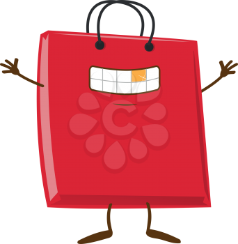 happy Shopping bag  cartoon character mascot