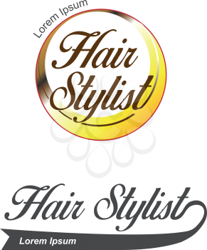 Hair salon vector logo. Hair stylist emblem. Beauty salon sign