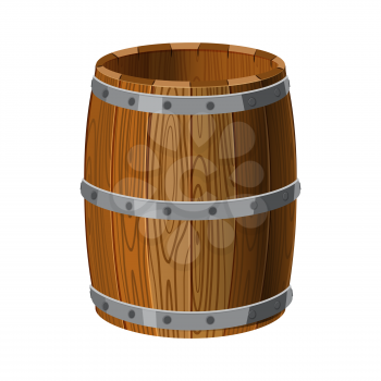 Open arrel wooden with metal stripes, for alcohol, wine, rum, beer and other beverages
