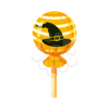 Lollipop Halloween, hard candy, Witch hat icon