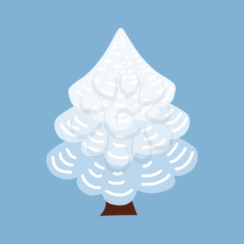 Winter tree decorate stylized, snow naked