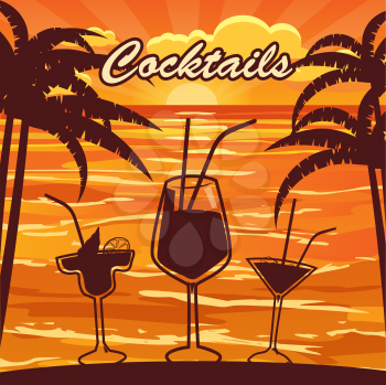 Set of ten beautiful illustration of some of the most famous Cocktails and Drink