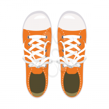 Sports shoes, gym shoes, keds orange colors