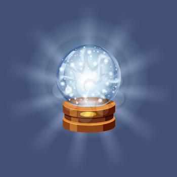 Magic crystal ball shining, magic, predictions, sphere light effects