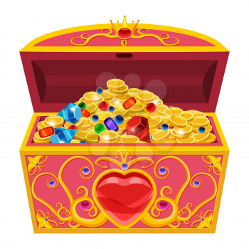 Princess treasure chest, decorated with diamonds and gold