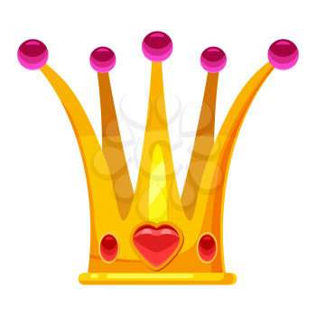 Princess Crown, tiara, adorned with heart-shaped diamonds and gold, precious stones
