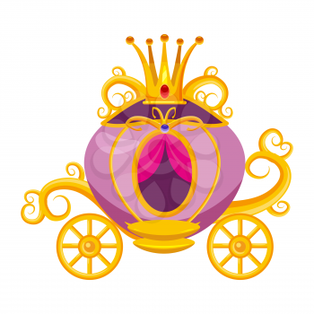 Princess carriage, decorated with diamonds, a crown, precious stones
