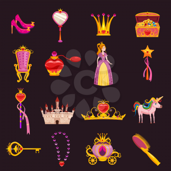 Set Princess World elements and attributes of design