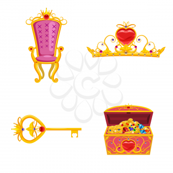 Set Princess World elements and attributes of design