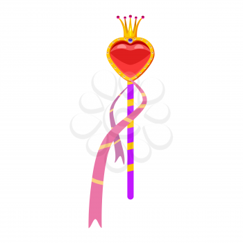 Magic wand. Magic accessory in the shape of a heart