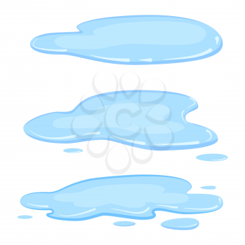 Set puddle, liquid, vector cartoon style isolated illustration