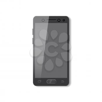 Black smartphone with pure screen. Phone mobile, vector, illustration