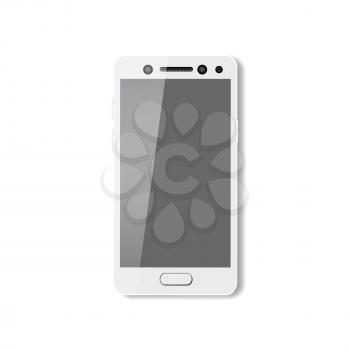White smartphone with pure screen. Phone mobile, vector, illustration