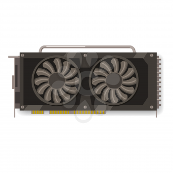 GPU videocard for mining isolated icon. Blockchain technology and digital money, cryptocurrency system