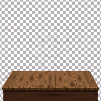Wood table on isolated background