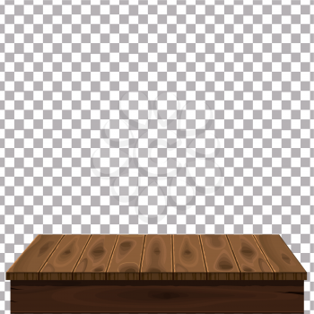 Wood table on isolated background