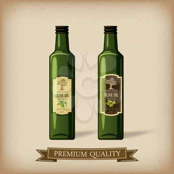 Labels olive oil bottle, vector
