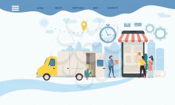 Landing delivery of goods, tracking of goods online tracke