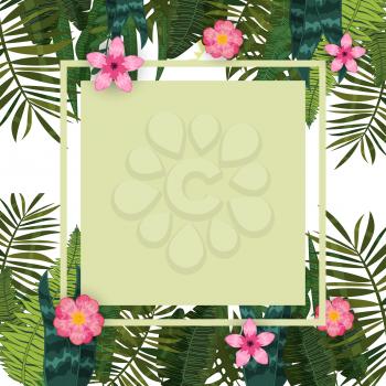 Summer Sale trendy tropical leaves and flowers