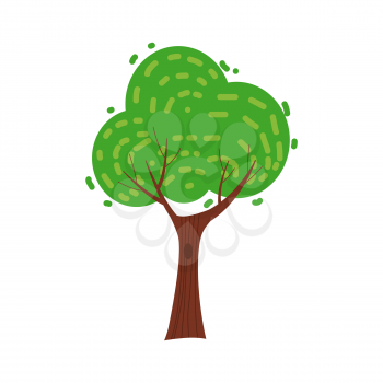Tree forest stylized cute style, vector, illustration