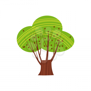 Tree forest stylized cute style, vector, illustration