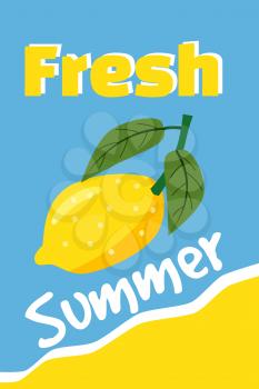 Lemon fresh summer, holiday, vacation poster set. flat design. can be use for greeting and invitation card. background , backdrop.