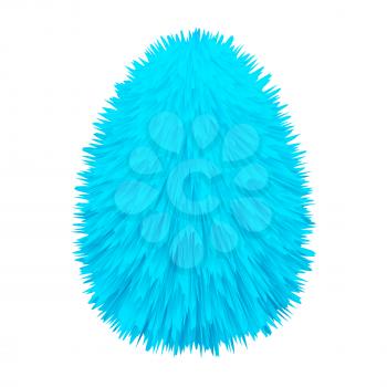 Easter egg fur blue decorative fluffy. Vector illustration