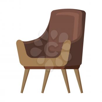 Chair cute furniture armchair and seat pouf design in furnished apartment interior illustration
